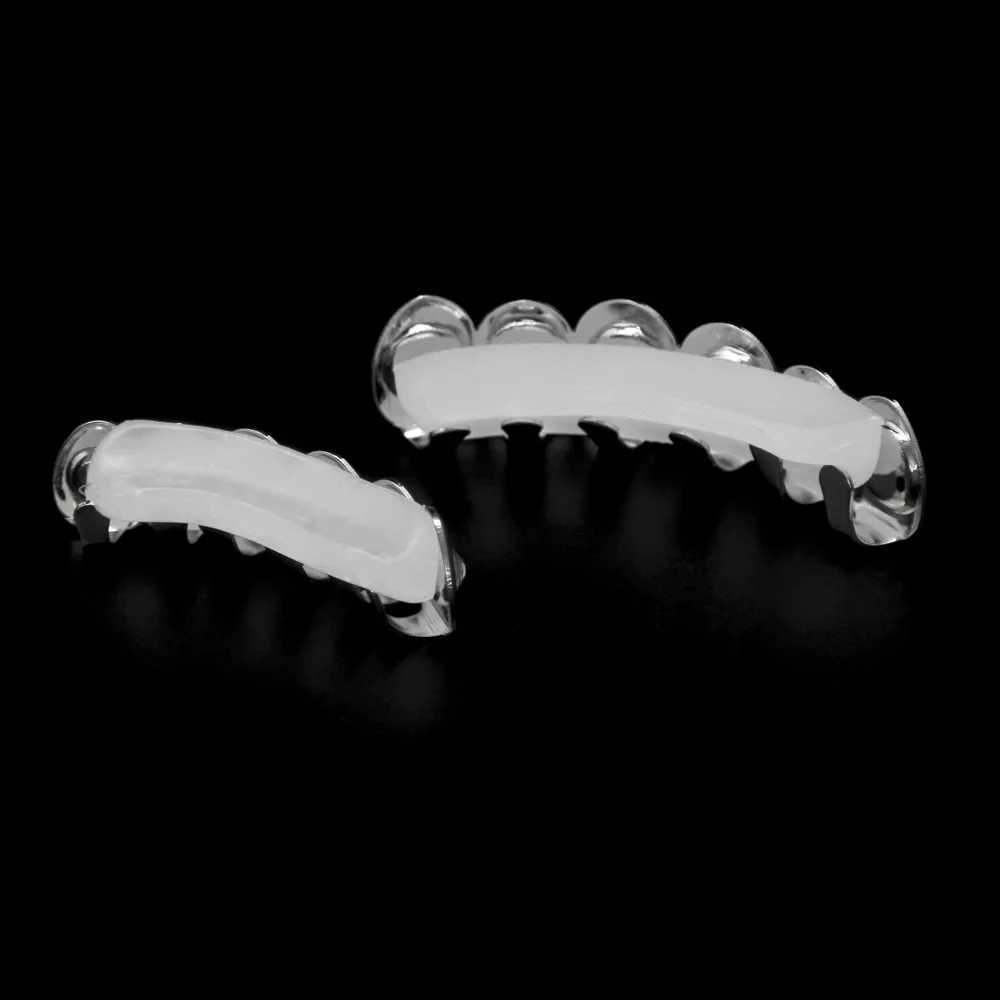 Big CZ Bling Teeth Grillz Top Bootom Dental Mouth Punk Teeth Cs Cosplay Party Tooth Rper Hip Hop Jewelry TG016XJ241225