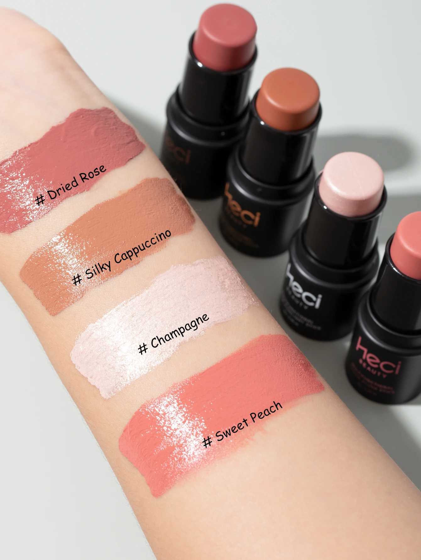 Multi-Use B Stick Natural Waterproof Makeup Highlighter And Contour Stick Shimmer Glow Buildable Color For Eyes Lips CheeksXJ241225