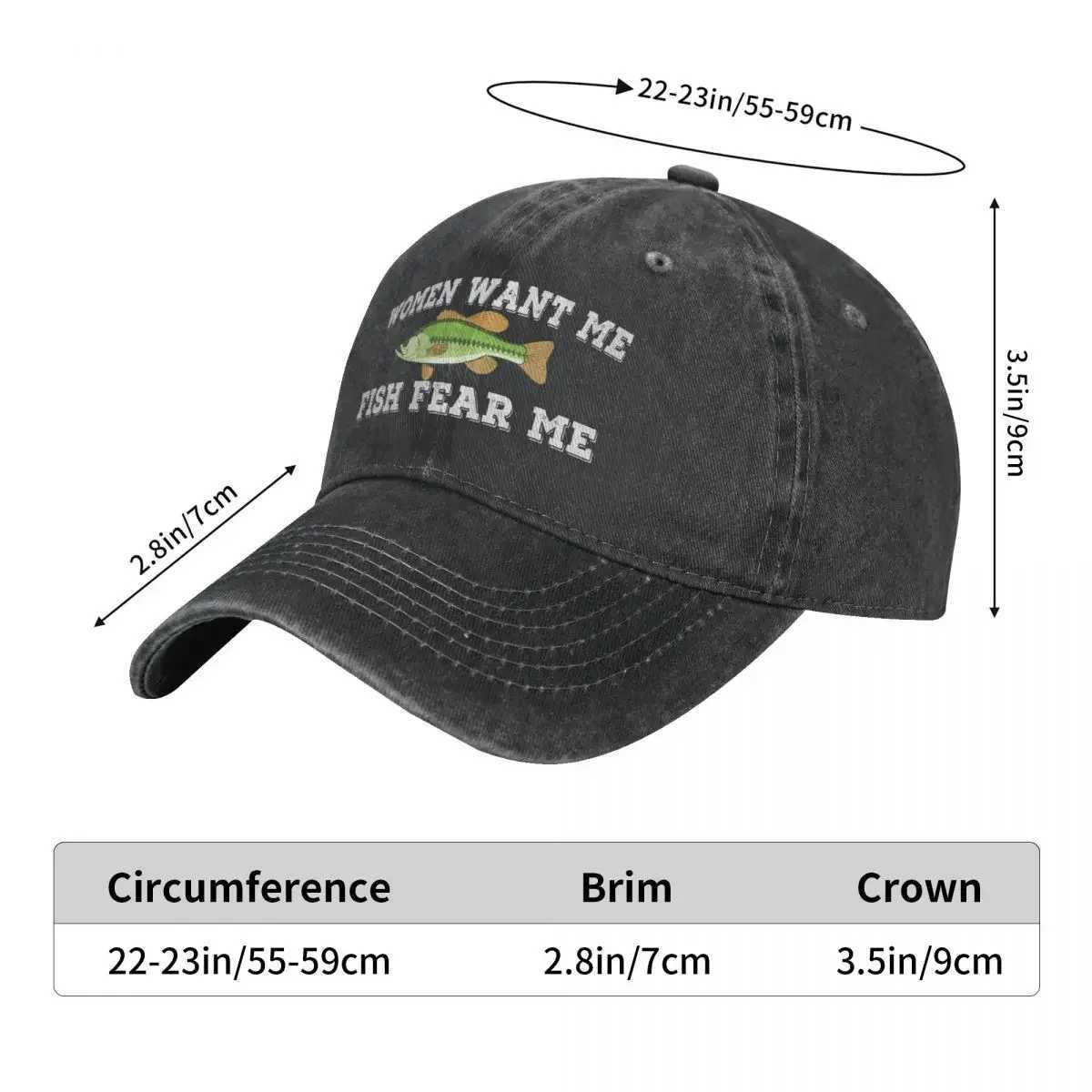 Women want me to be afraid of fish women love me fish are afraid of me dad quotes saxophone joke baseball cap pea cap meme cap W241225