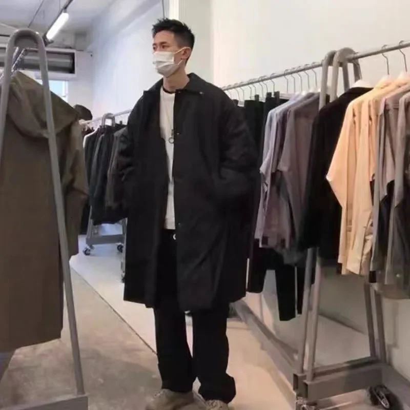 NHOOLYWOOD Japanese Autumn Winter Warmth Thickened Loose Casual Mens Clothing Oversized Long Cotton Parkas Jacket 241225