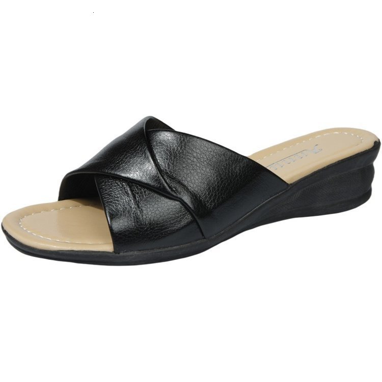 Summer New Ddmywed Outerwear Mom S Slippers Women Flat Bottom Slope Heels Middle Aged And Elderly Drag Large Size Cool Chinese Brand Shoes F Ddmysatur