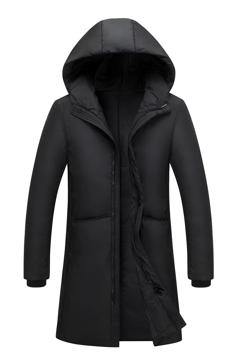 Mens Winter Long Warm Jacket Thick Hooded Parkas 241225
