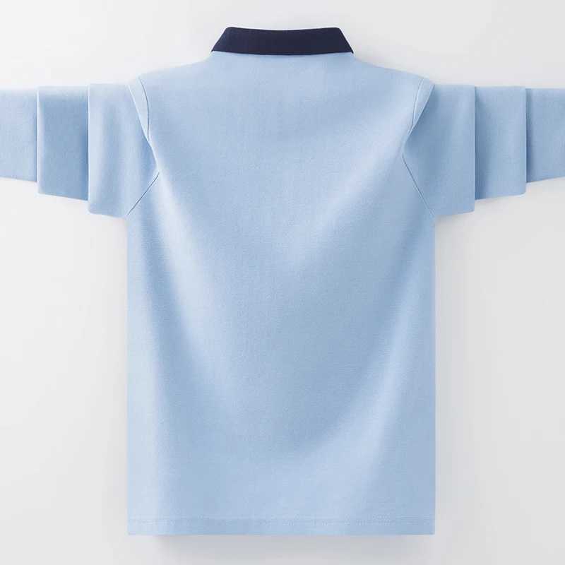 Boys School Uniform Polo Shirt 2024 Spring Autumn Kids Casual Long Sleeve Tops For Teenager Childrens 4-15 Years ClothesXJ241225