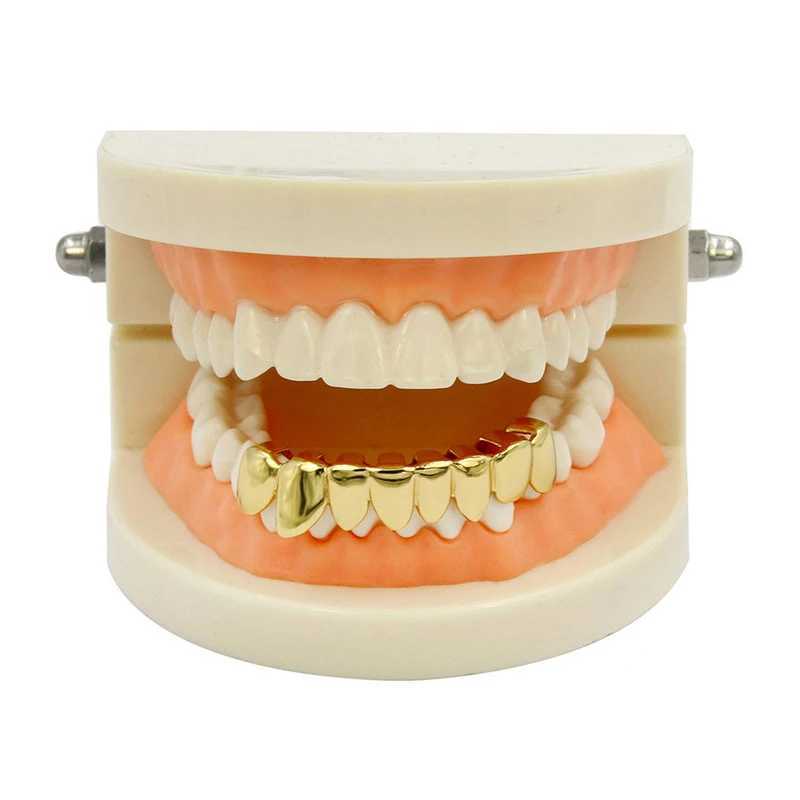 Irregular 8 Teeth Grillz For Unisex TMouth Gold Color Teeth Grills Tooth Cs Removable Dental Fashion JewelryXJ241225