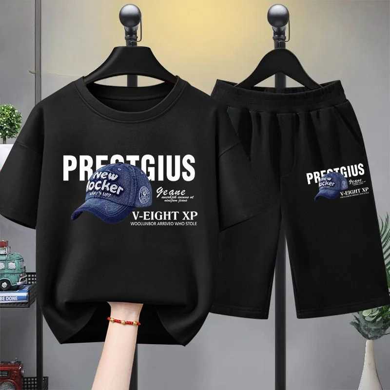 Clothing Sets Summer Baby Girls Clothes Set Children Boy Hip Hop T-shirts and Shorts 2pcs Suit Kid Letter Printed Top Bottom Outfits TracksuitY241225P