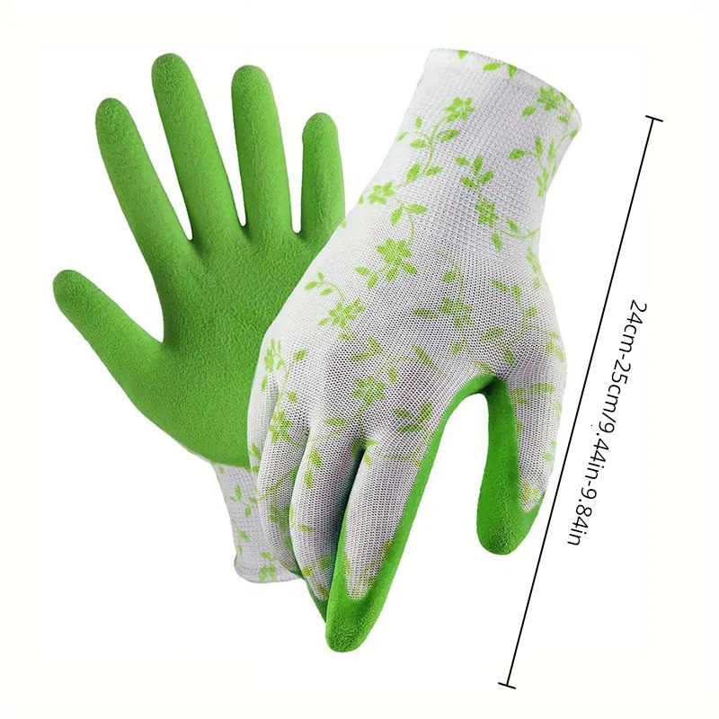 3 pairs of garden gloves No. 1 breathable foam latex work gloves used for gardening landscape DIY 100% pure rubber 241224