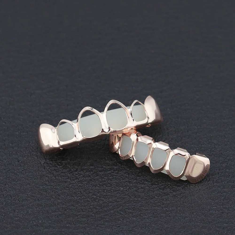 Hip Hop Teeth Grillz Gold Plated Dental Grills Rock Tooth Grillz Cs Crystal Teeth Cs Halloween Vampire ToothXJ241225