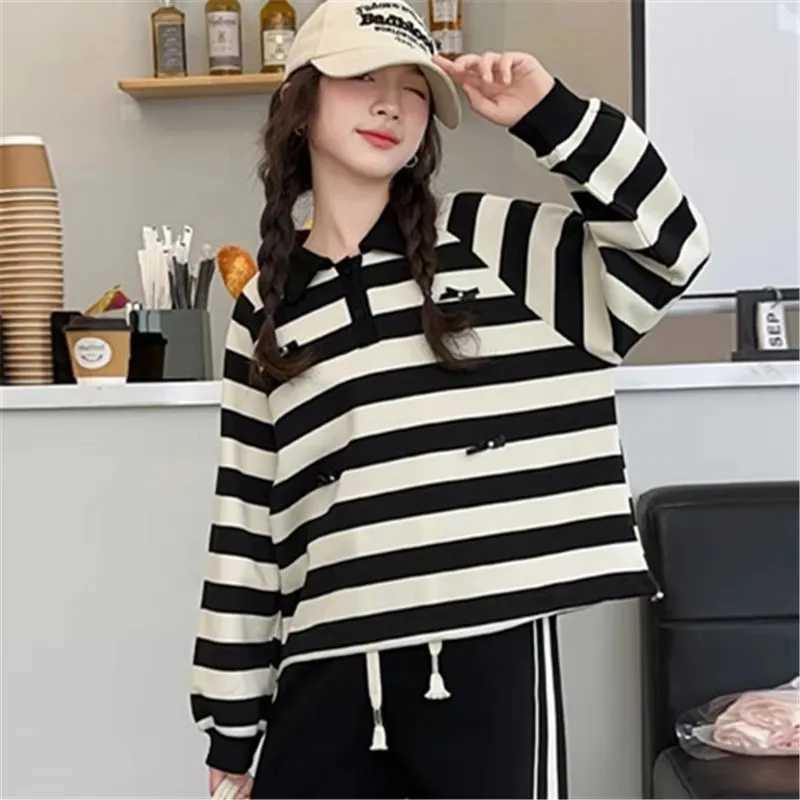 2025 New Spring Girls Long Sleeve Polo T Shirt for Kids Stripe Polo Sweatshirt Child Fashion Poloshirt Age 5 7 9 11 13 14 YearsXJ241225