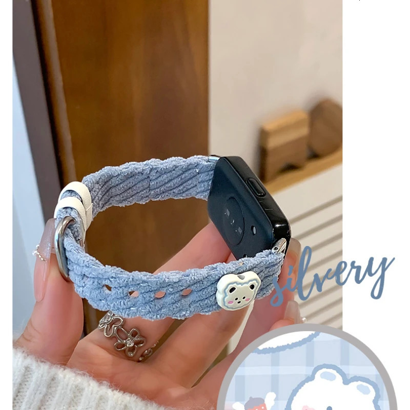 Corduroy Strap For Huawei band 9/8/7 Sport Watchband for Honor band 9/7/6 Smartwatch Correa Bracelet Woman Wristband 241225