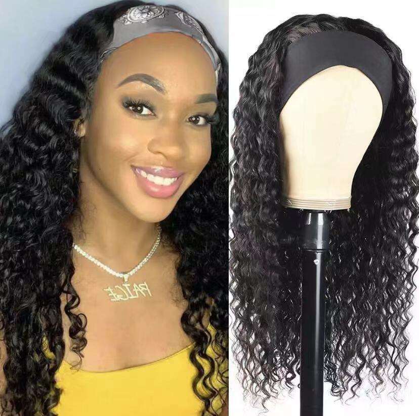 New Set For Women, Headscarf Wig, Ice Silk Curly Hair Headband, Wig Kq1 Kq1
