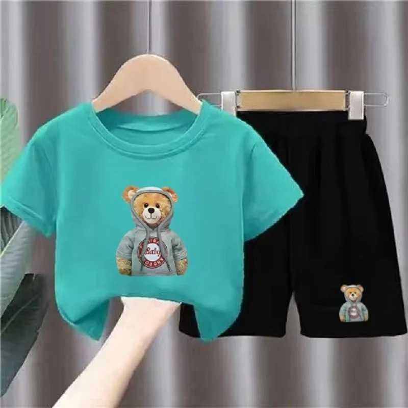 Clothing Sets Summer Baby Girls Clothes Set Children Boy Cartoon Bear Printed T-shirts and Shorts 2 Pieces Suit Children Top Bottom OutfitsY2412256EEF