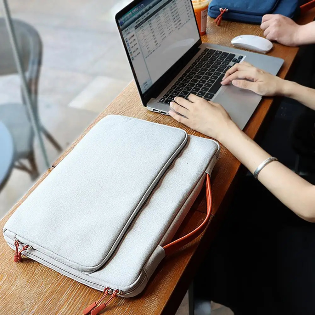Universal Laptop Handbag 13/13 3/14 1 15 4 Inches Notebook Sleeve for Macbook Double Zipper Computer Carrying Bag Briefcase 241225