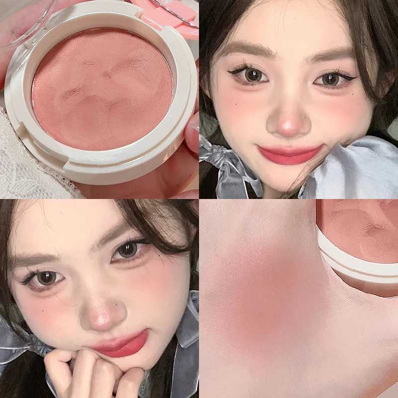 Air Cushion Ber Mud Matte Velvet Mist Smooth Cheek Tint Peach Pink B with Puff Rubor Korean Dupes Makeup Women CosmeticsXJ241225