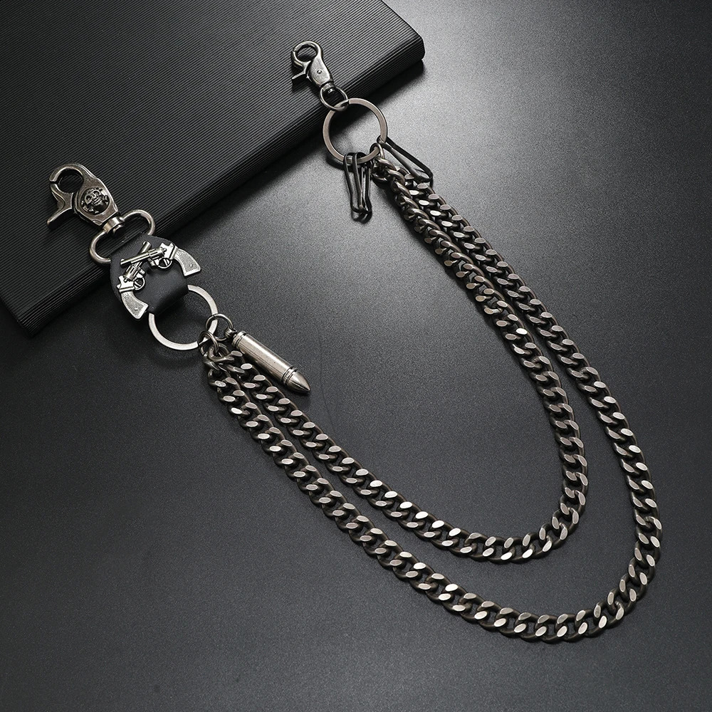 1 piece Hip-hop Jewelry Keychain personality pants chain Mens Accessories 250303