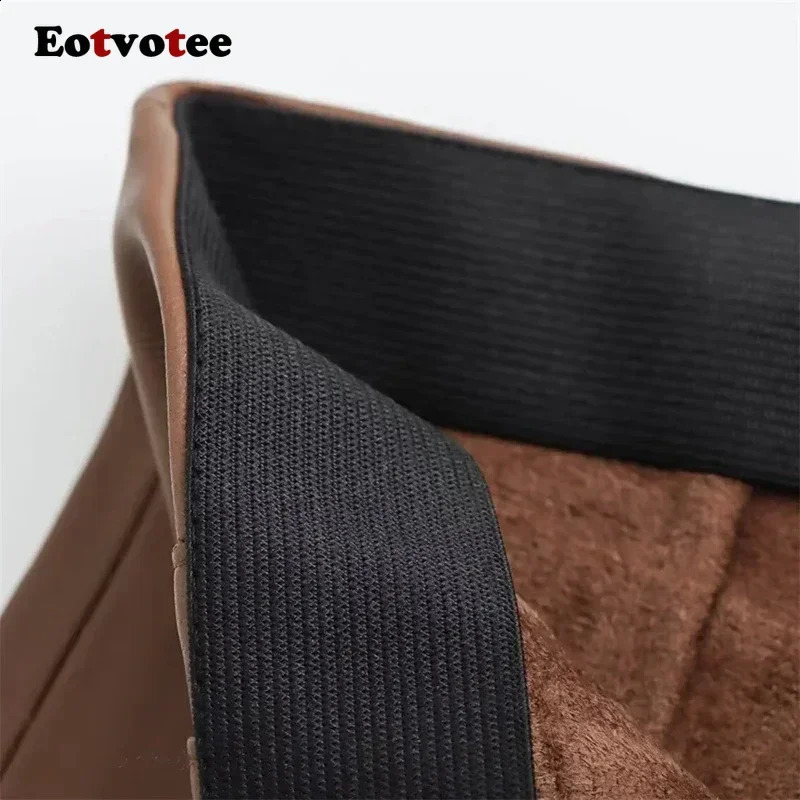 EOTVOTEE Faux Leather Trousers for Women Stretch Solid Casual Pants Autumn 2024 Fashion High Waist Pencil 241223