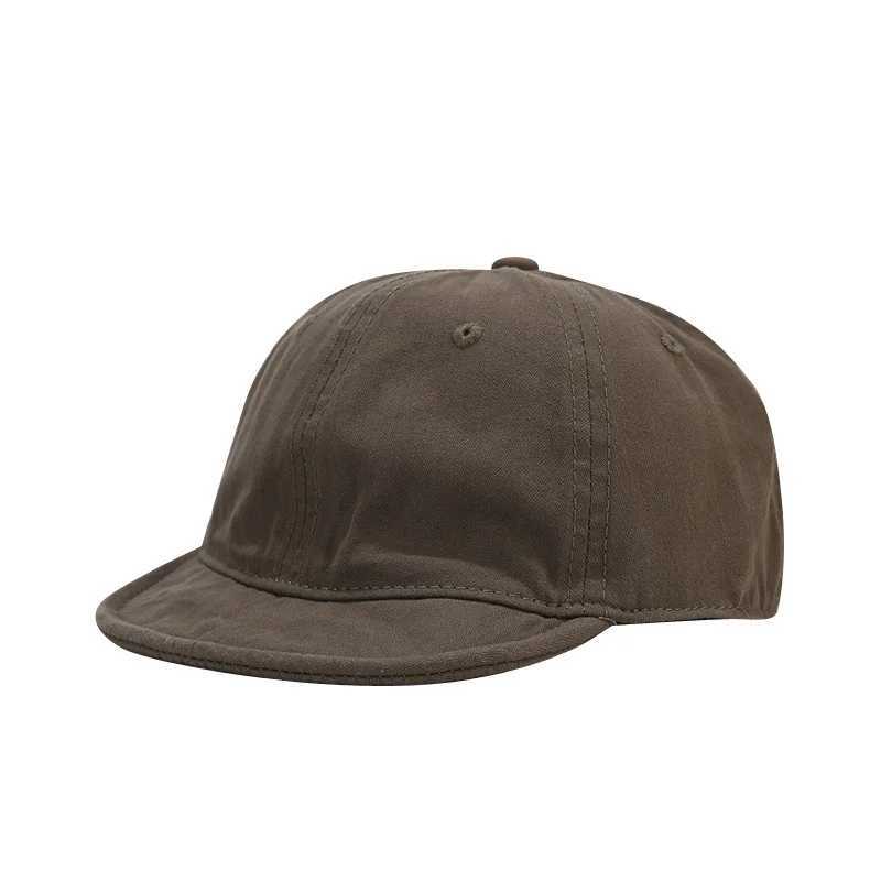 Japanese style retro short Brimmed Peaked hat mens and womens washable hazardous workwear hat soft top soft Brim baseball cap W241225