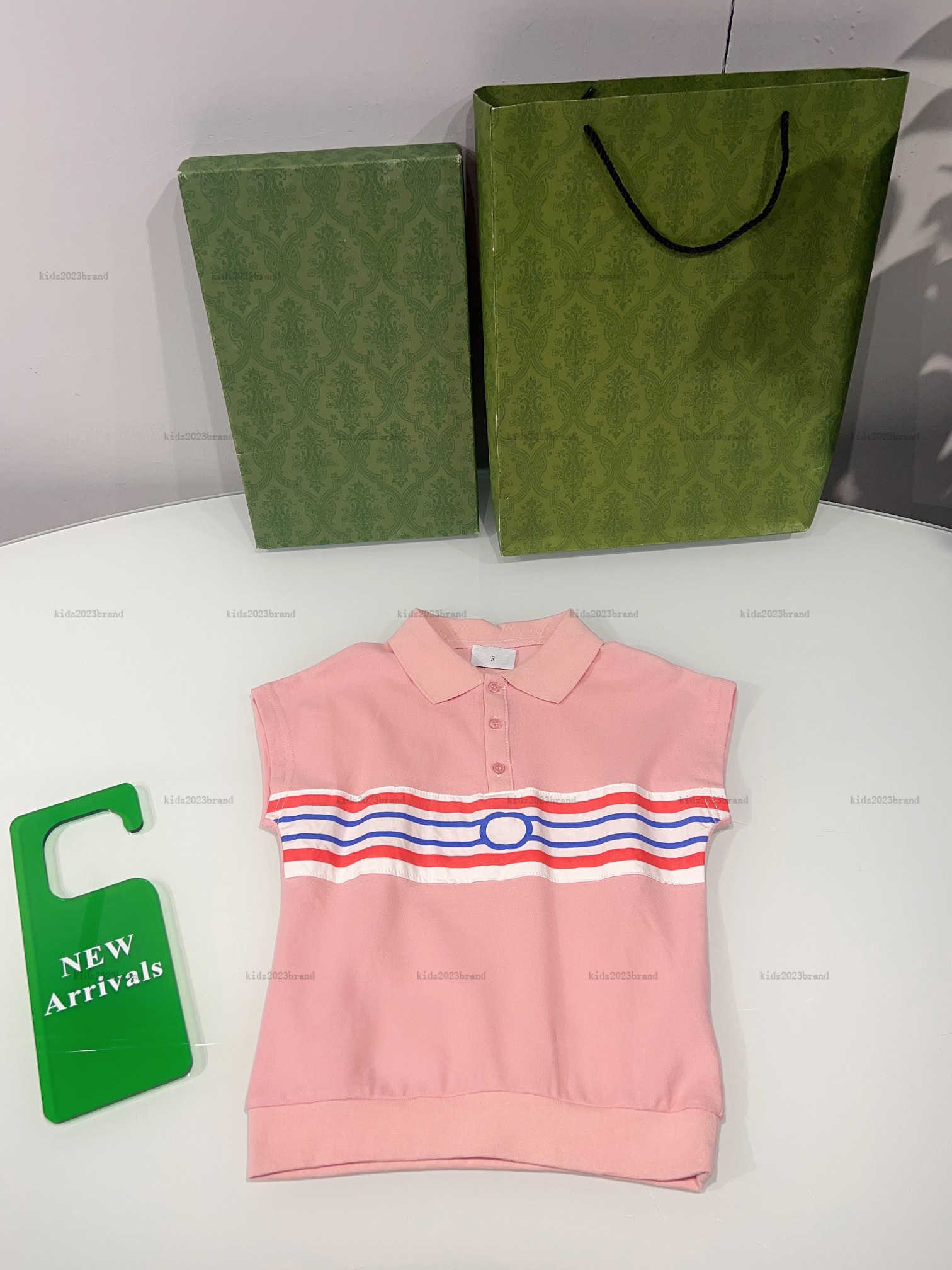 Nouveaux enfants Polo Logo rayé Impression de bébé t-shirt pour enfants Vêtements de créateurs d'été