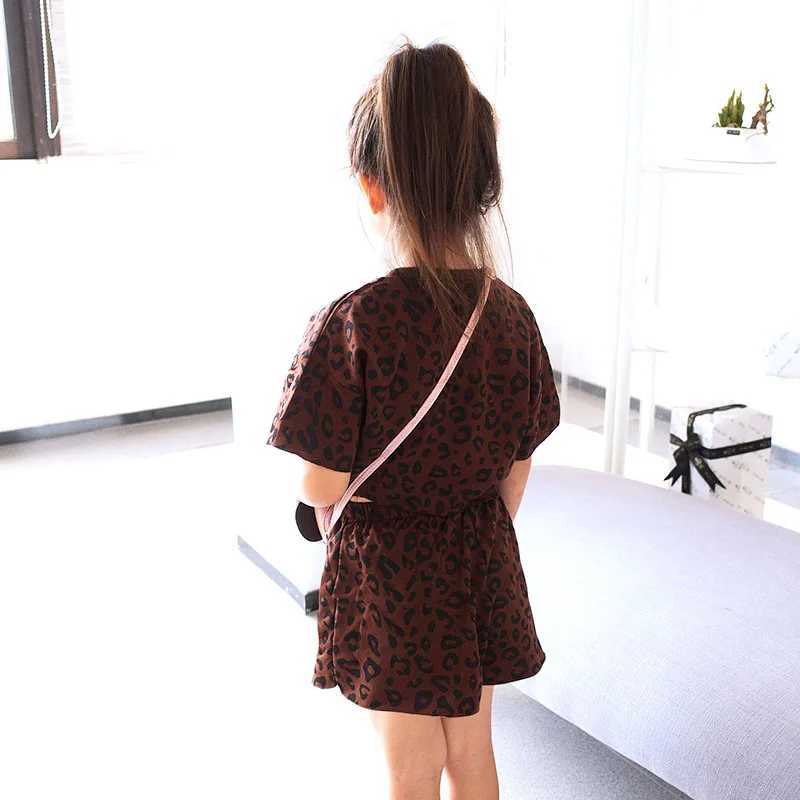 Clothing Sets Baby Girl Clothes Set Kid Leopard Short Sleeve Tshirt and Shorts Suit Children Fashion Top Bottom 2 Pieces Outfits TracksuitsY24122571X9