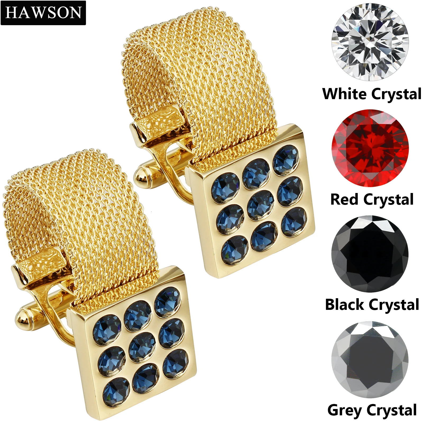 Crystal Cufflinks for men with ChainMen French Cuff ShirtFashionable Jewellery Accessories for Men for ChristmasWedding Party 241225