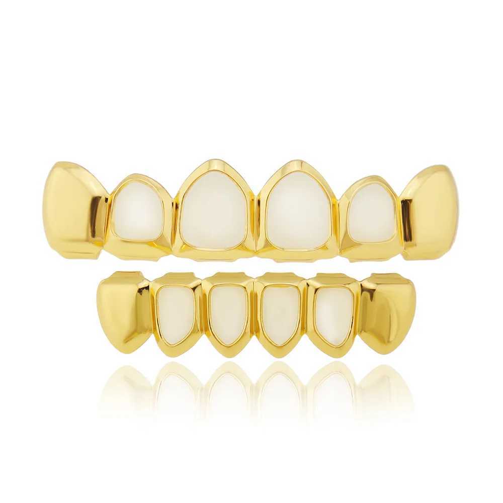 Hip Hop Teeth Grillz Gold Plated Dental Grills Rock Tooth Grillz Cs Crystal Teeth Cs Halloween Vampire ToothXJ241225