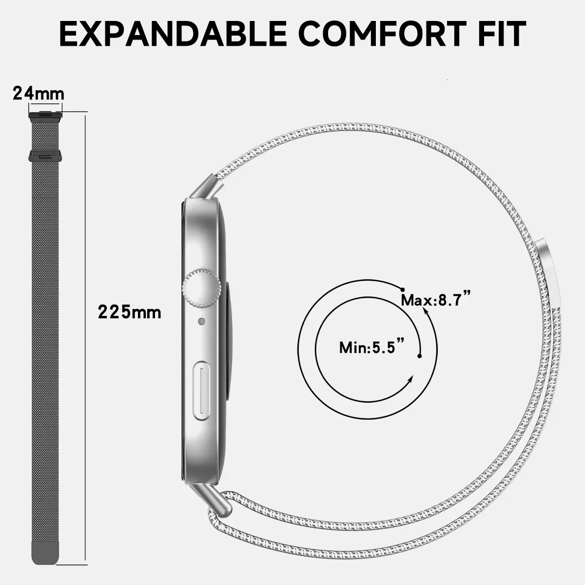 Milanese Magnetic Strap For Huawei Watch Fit 3 Statinless Steel Bracelet SmartWatch Wristband For Huawei Watch Fit3 Metal Band 241225