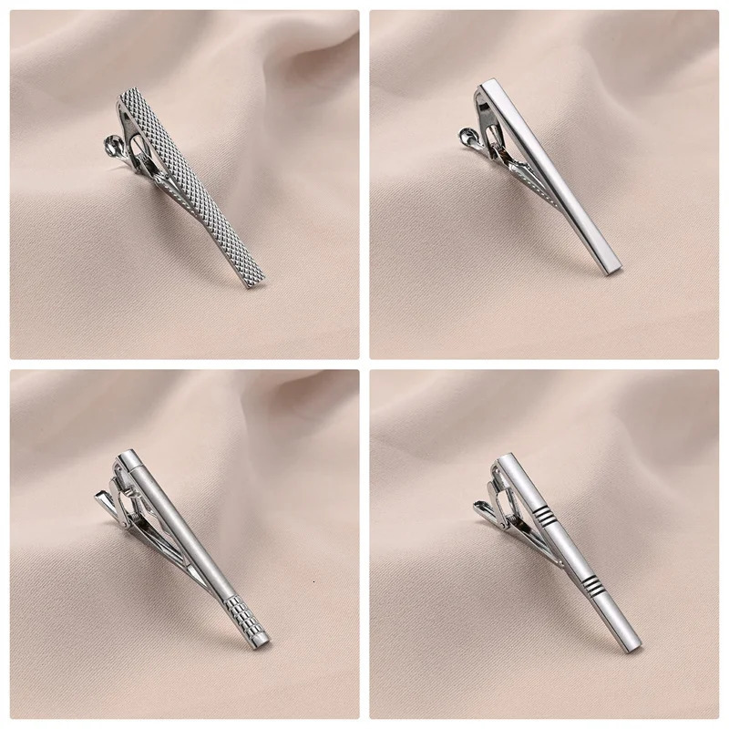 7/8/10 PCS Tie Clip Set With Gift Box Wedding Guests Gifts Metal Man Shirt Cufflinks Mens Gift For Husband Jewelry 241225ww