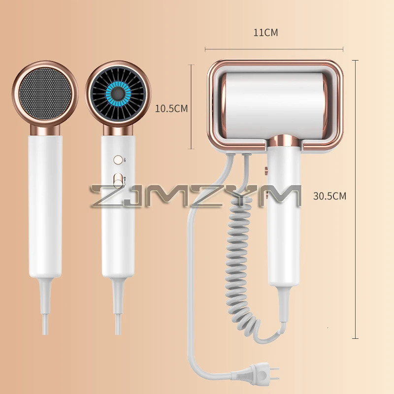 No Punching Wall Mounted Hair Dryer 2000W High-Power Quick Drying el Bathroom Negative Ion Hair Care Hair Dryer 241225