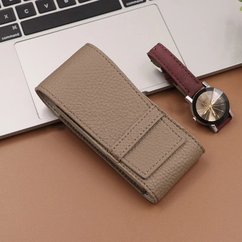 PU Leather Watch Pouch for Travel Soft Lined Single Watch Storage Case Wristwatch Organizer for Daily Use and Trips 241225