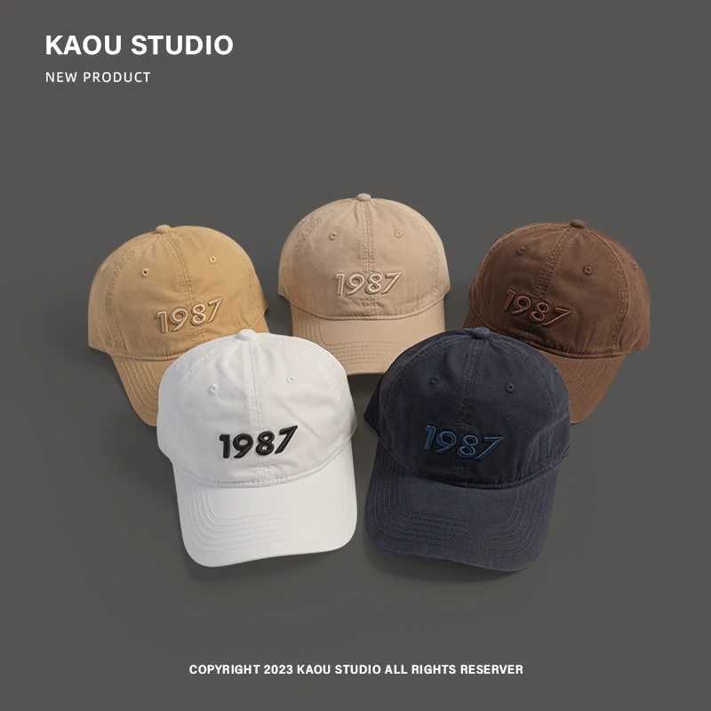 1987 Mens Basketball Hat High Quality Deep Curve Brim Peaked Hat Womens Spring and Autumn All Around Competition W241225