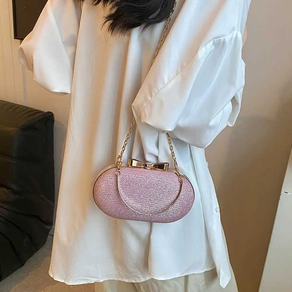 High Quality Portable Bow Banquet Bag Sparkling Wrist Bag Box Handbag Shoulder Bag Diamond Womens Clutch Bag T241225