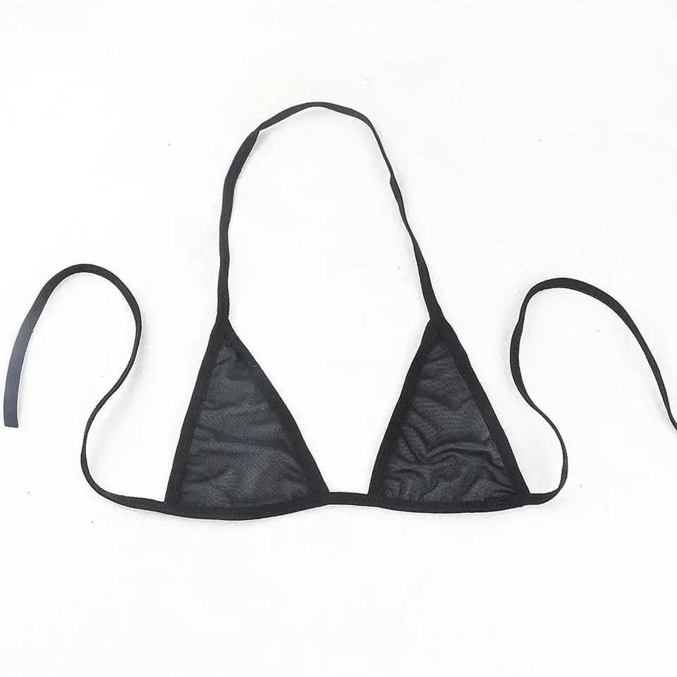 Womens sexy lingerie bikini swimsuit two-piece bra with tie edge thong beachwearW241225