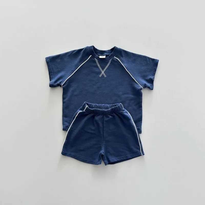 Clothing Sets Korean style newborn boys and girls sports clothing short sleeved pure cotton color Tshirtshort sleeved childrens track and field clothY