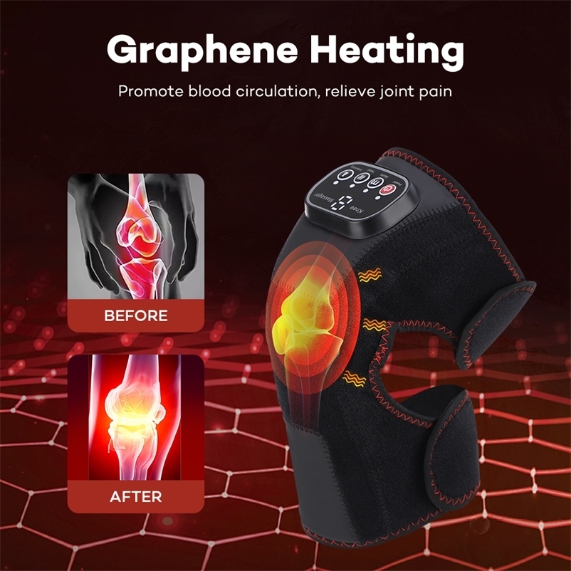 Dual Airbag Electric Knee Massager For Joint Pain Relief Graphene Compress Physio Heated Elbow Leg Knee Massager 241224