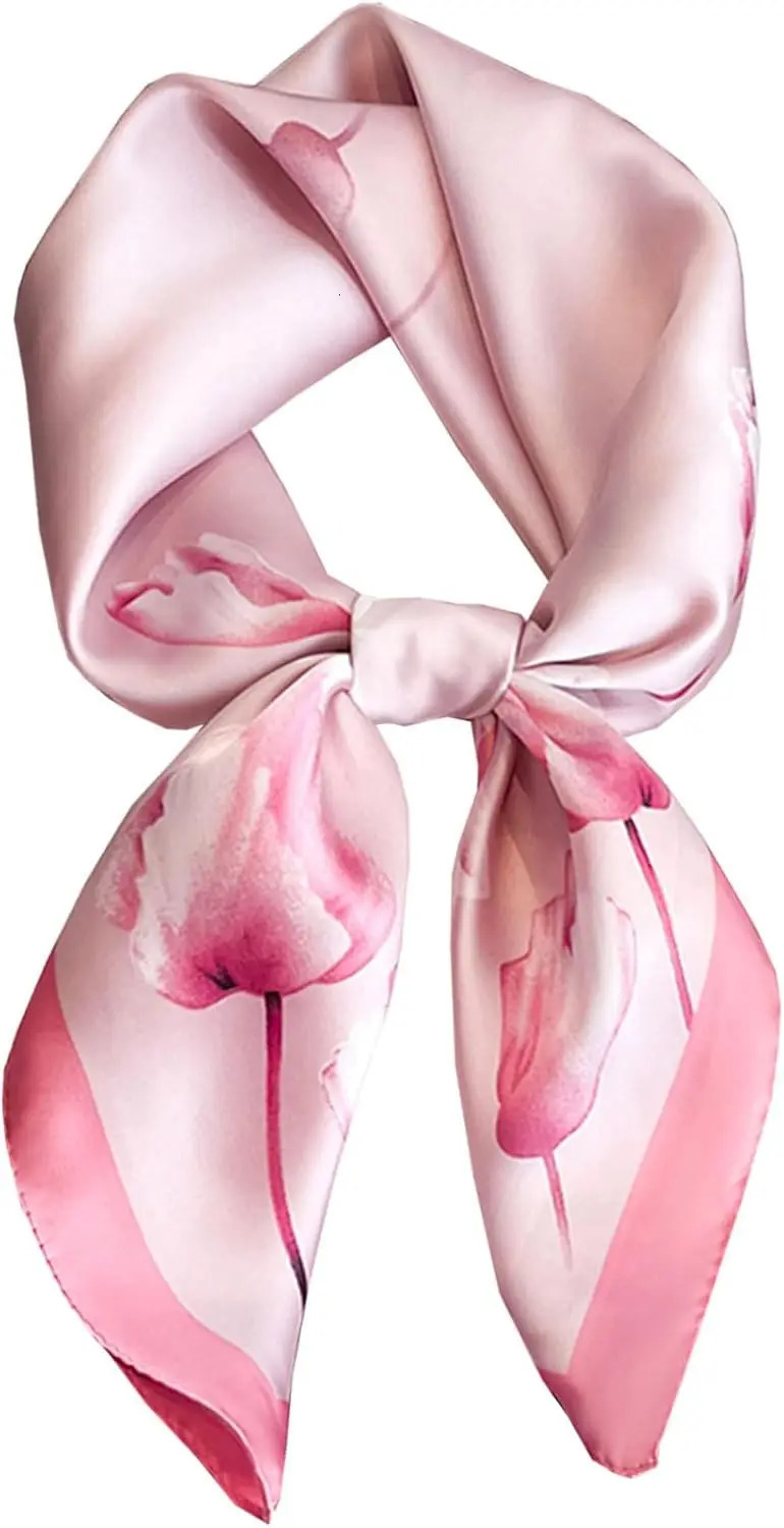 Mulberry Silk Feeling Head Scarf Womens Fashion Square Neck Satin Scarfs for Bag Hair Scarves Gift Hijab Scarf Women 241225