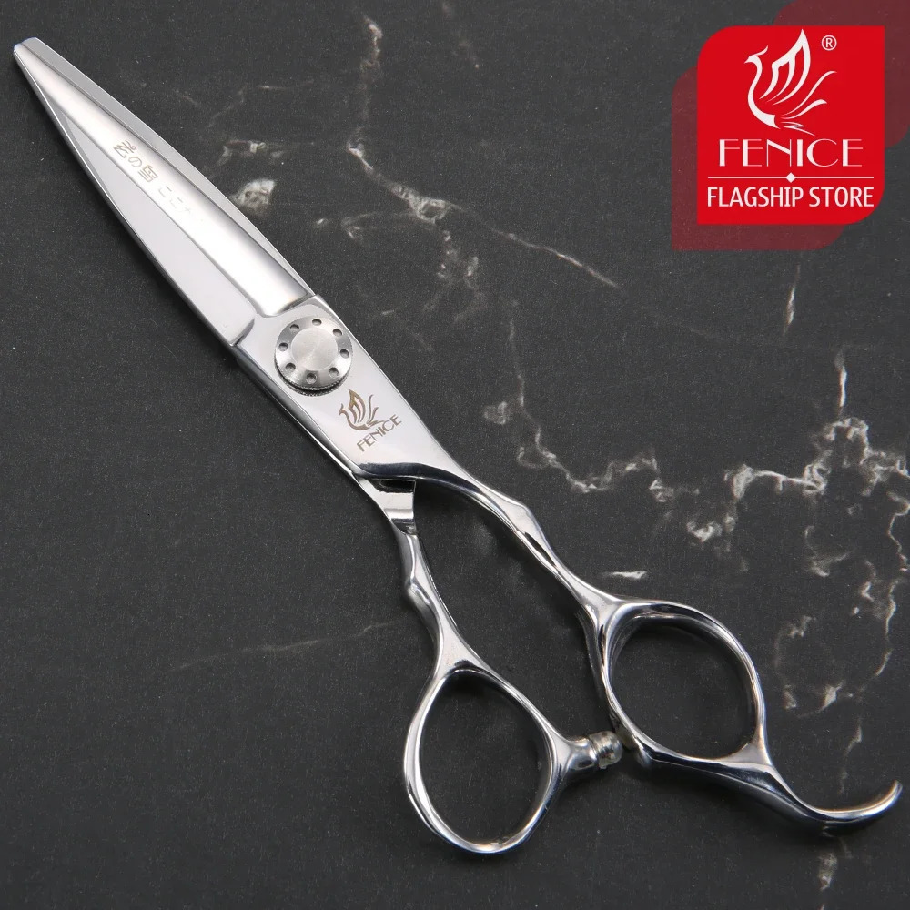 Fenice 6.0inch Hair Cutting Scissors Professional Japan 440C VG10 Double Edge Wide Blade Hair Shears Slide Barber Scissors 241225