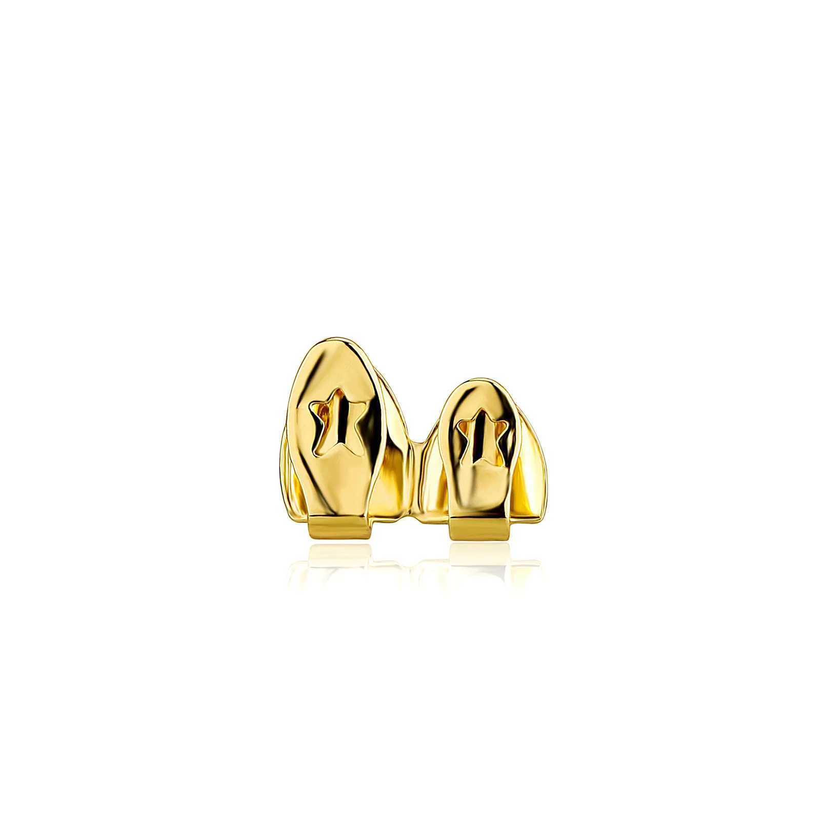 Gold Silver Rose Gold Plated HipHop Single Tooth Grillz C Top Bottom Dental Grill Teeth Cs Halloween CosplayXJ241225