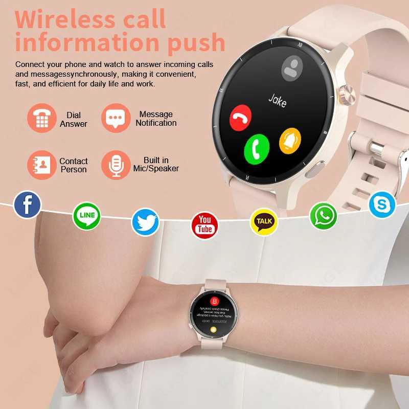 LIGE Fashion 3D Dynamic Dial Smart Watch Wen Call Health Monitor 1.39HD Sn Music Fitness Men Ladies Smartwatch Z241225