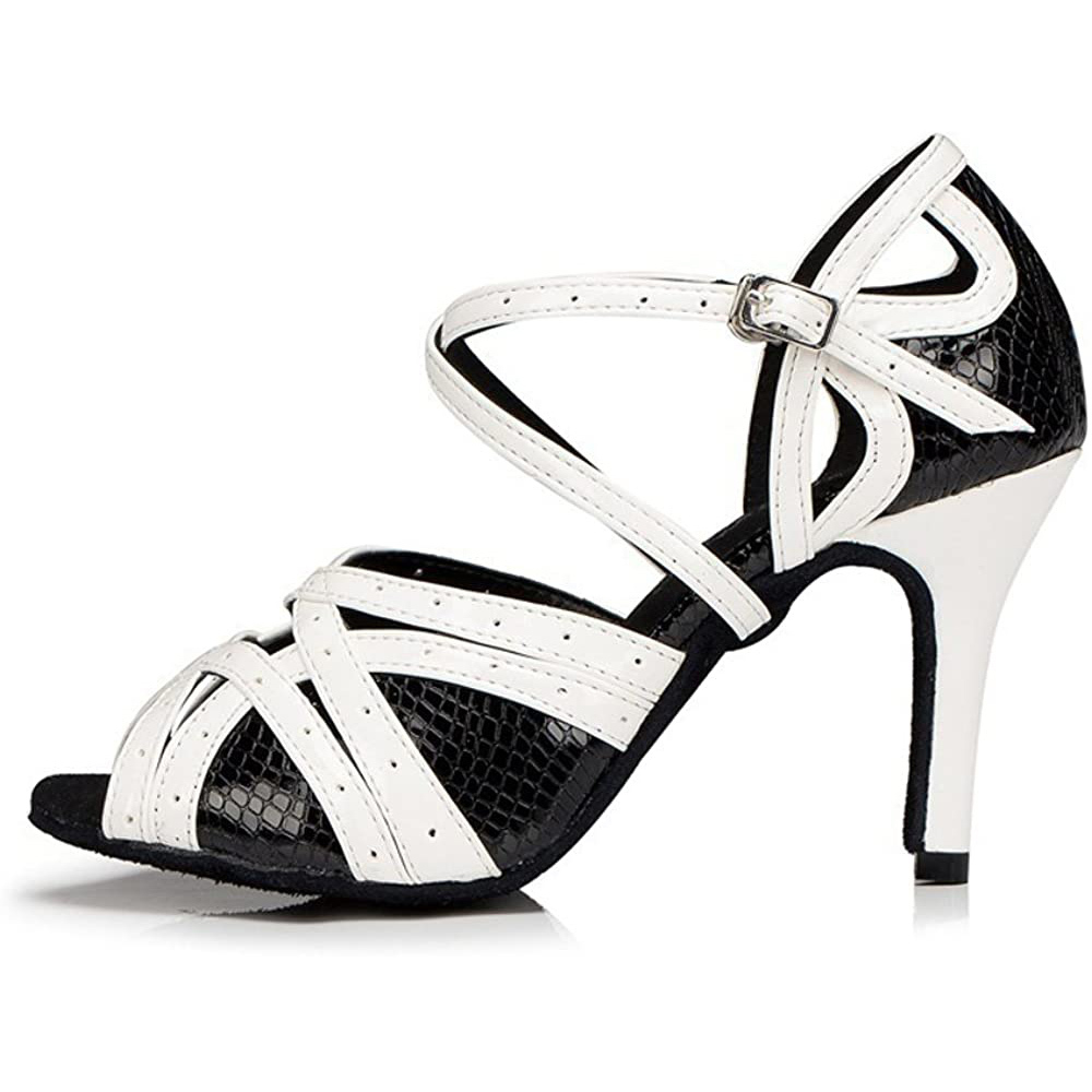 Women's Dance Shoes Performance Latin Tango Salsa Swing Indoor Party Casual High Heeled Leather Sandals For Ladies Buckle Strap
