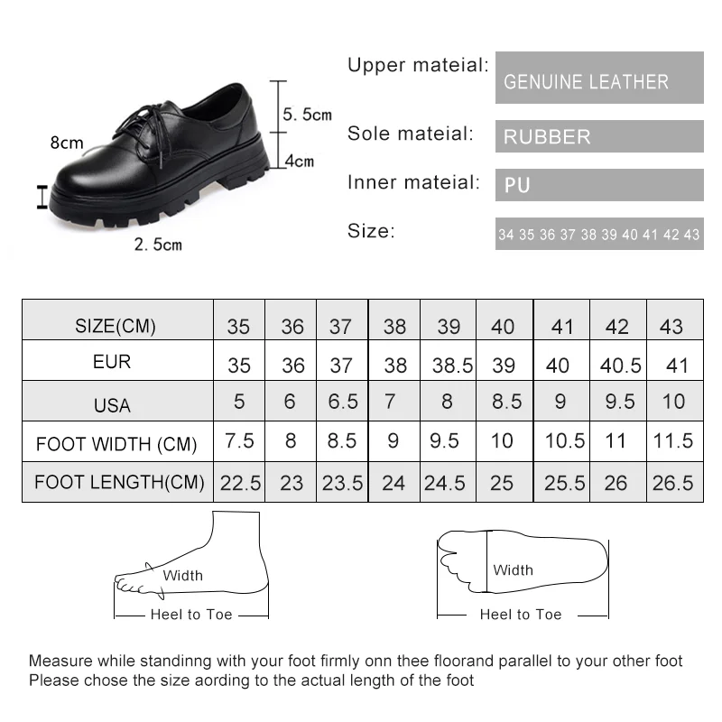 AIYUQI Women's Shoes Large Size Autumn Genuine Leather Lace Female Loafers Thick Bottom Female Oxford Shoes