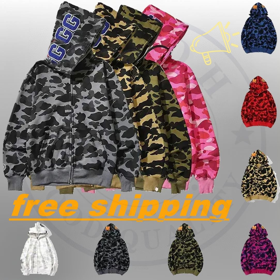 bap hoodie Mens Street Sweatshirt Camouflage Cardigan Couple Style Men Women Fashion Classic