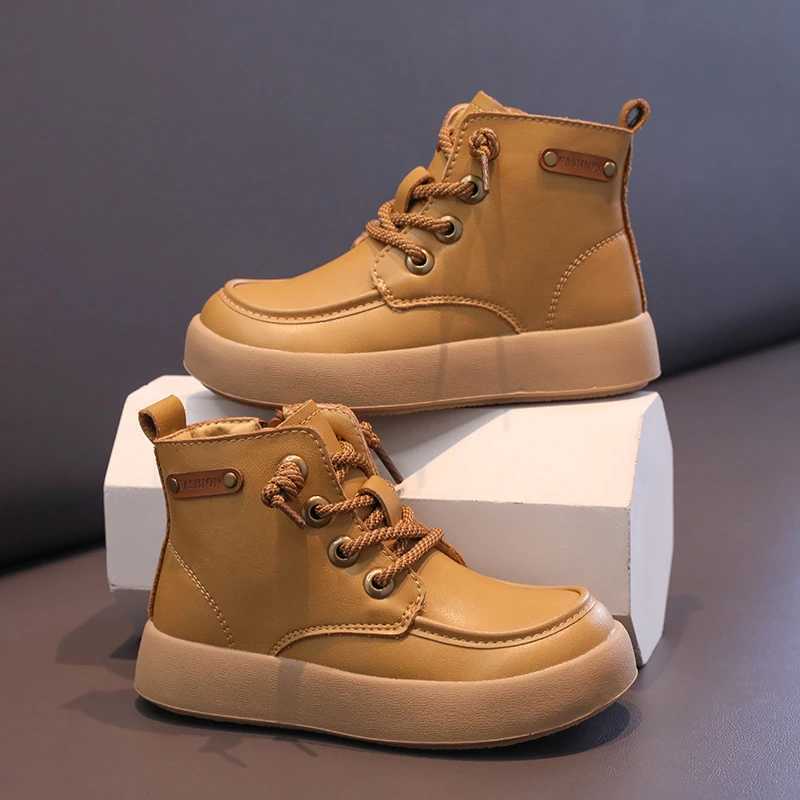 Athletic Outdoor New Children Boots Winter Boy Shoes Warm Cotton Sports Tennis Shoes Fashion Kids Waterproof Plush Snow Boots for Boy H241223