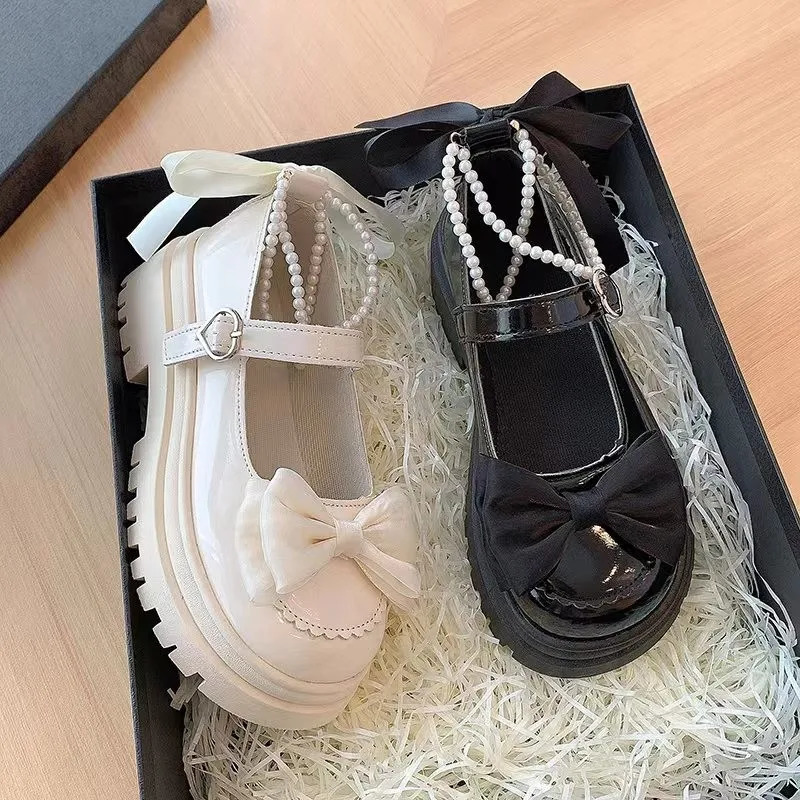 Summer Platform Shoes Size34-42 Lolita Sweet Sandals Women Japanese Bow Cute Chic Mary Jane Shoes Round Toe Shoes 241225