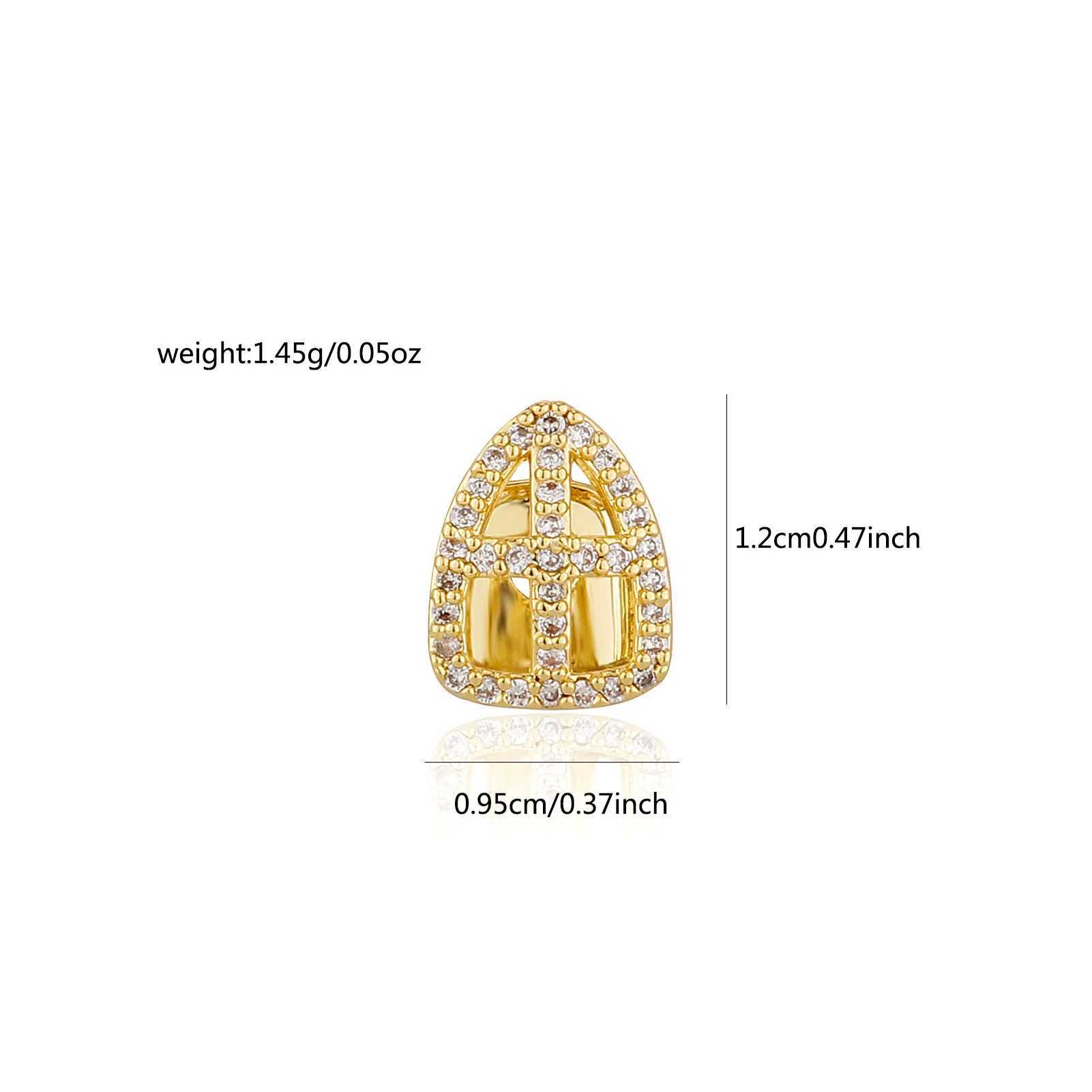 Gold Silver Color Single Cross d Out Grillz Teeth Men Women Hip Hop Bling Tooth Grills Cs Fashion JewelryXJ241225