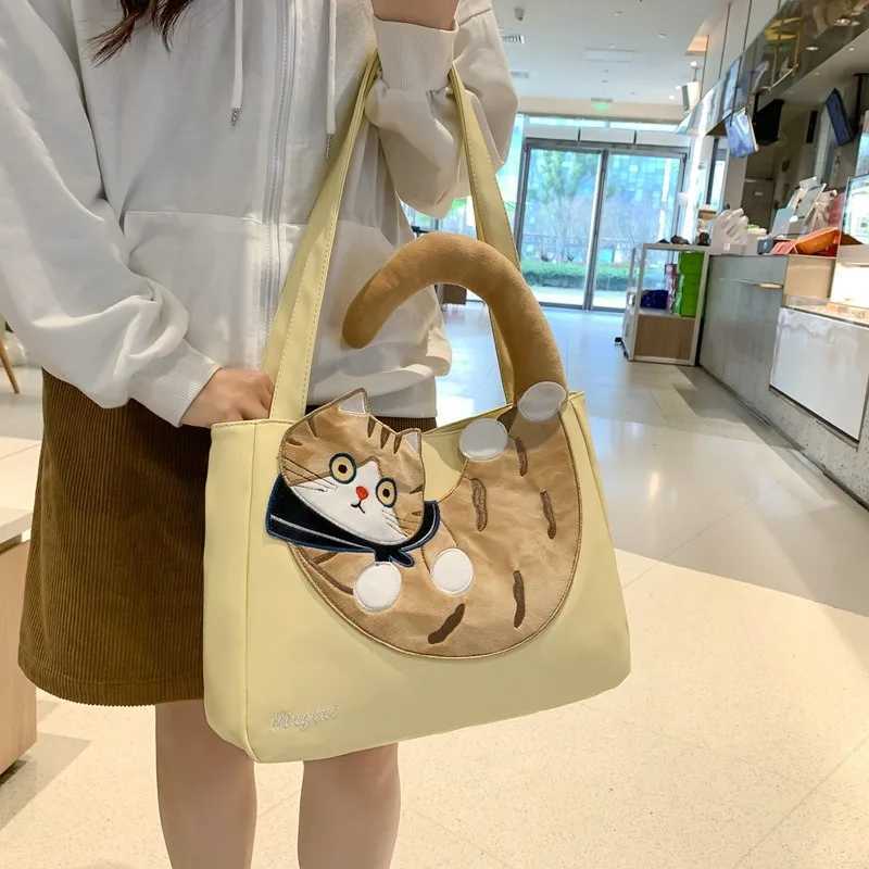 I Cute Wen Shoder Bag Japanese Style Fi Kaii Pu Leather Casual Handbag Large Capacity Literary Fem Tote Bag Z241225