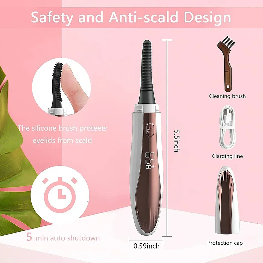 K Electric Heated Eyelash Curler Rechargeable Makeup Eyelash Curler Curling Eyelashes Tools 24 Hours Long Lasting Eyelashes Curl 250103