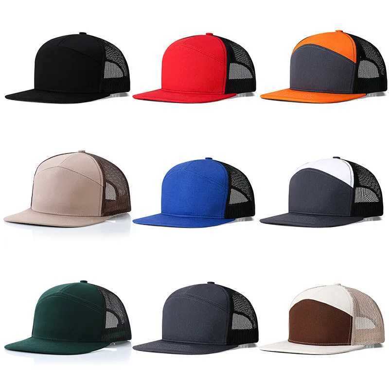 High quality seven panel outdoor sports hip-hop dance mesh buckle cap suitable for men women breathable baseball caps truck caps W241225