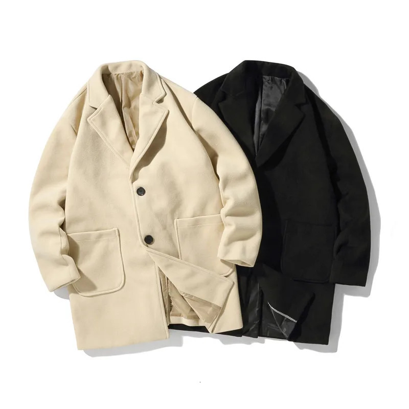 VERSMA Japanese Trendy Causal Vintage Winter Thick Wool Trench Coat Men Autumn Oversized Long Sleeve Male Overcoat Plus Size 5XL 241225