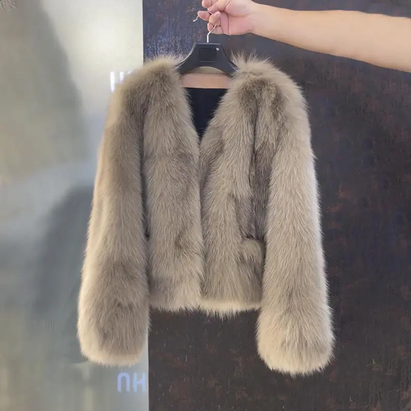 Haining Fur Coat Short 2024 Winter Autumn and Young for Women Thickened 241223