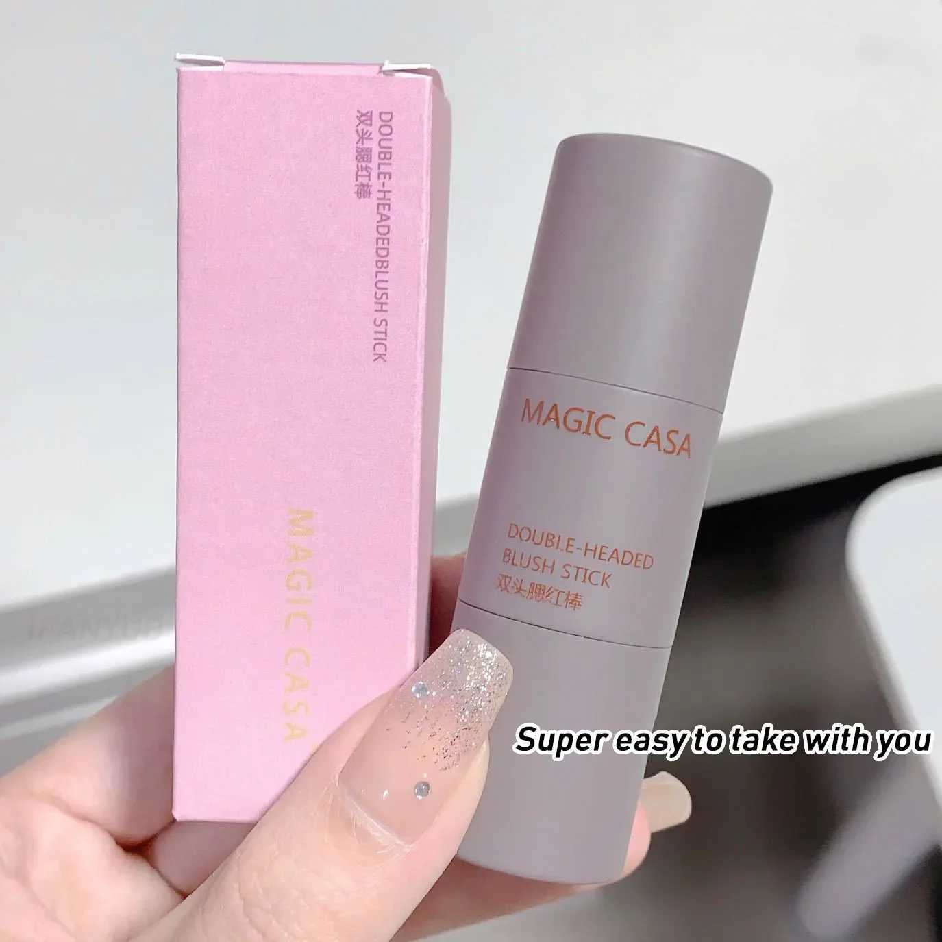 B Stick Waterproof 3 Color Matte Lips Cheek Tinted Multi-use Rouge Contouring B Cream Face Ber with Sponge CosmeticsXJ241225
