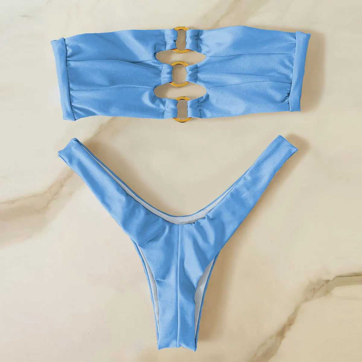 Push on bikini star button swimsuit sexy storage cabinet swimsuit womens swimsuit Bandeau Biquini womens swimsuitW241225
